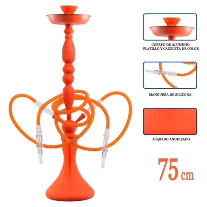 Imagen de PIPA DE  AGUA NEÓN  2 TUBOS + KIT 75 CM